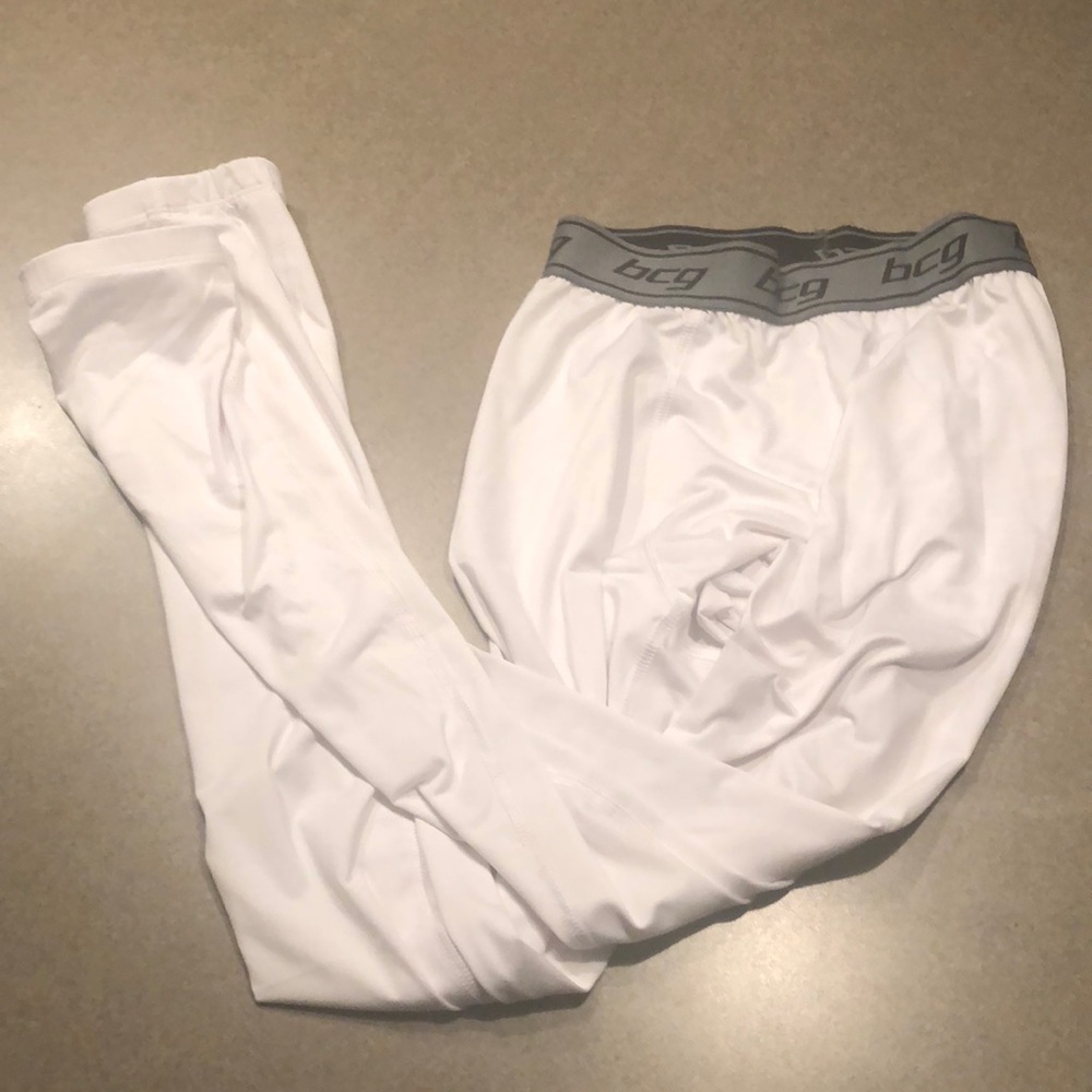 White BCG athletic tights